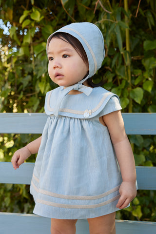 Linen Bonnet in Blue