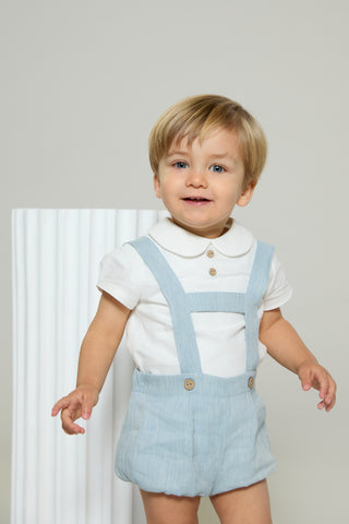 Two Piece Dungaree and Top Set in Blue