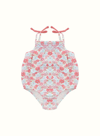 Floral Baby Swimsuit in Coral