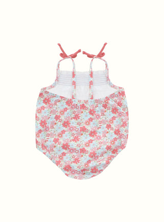 Floral Baby Swimsuit in Coral