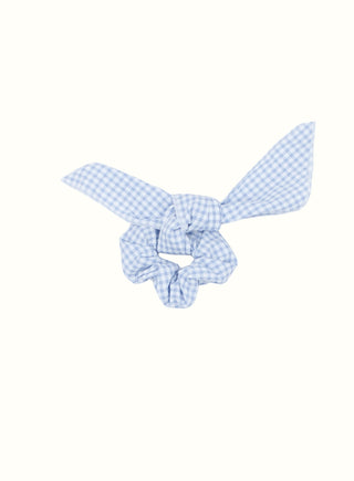 Gingham Bow Scrunchie in Blue