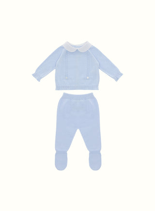 Detail Knitted Set in Blue