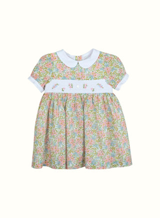 Floral Liberty Fabric Smocked Dress in Pink
