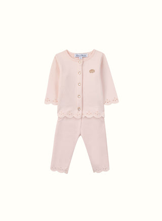 Embroidered Cotton Set in Pink