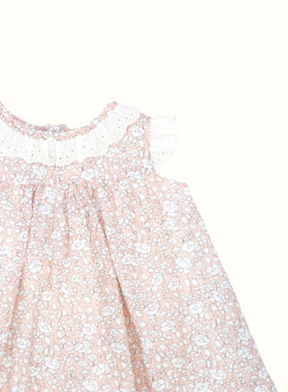 Lilly Floral Print Dress with Bloomers in Pink