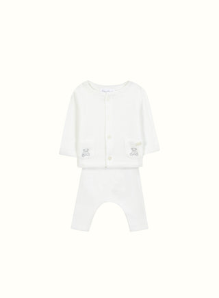 Waffle Knit Cotton Set in Ivory
