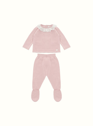 Scalloped Knitted Set in Pink