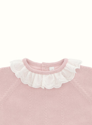 Scalloped Knitted Set in Pink