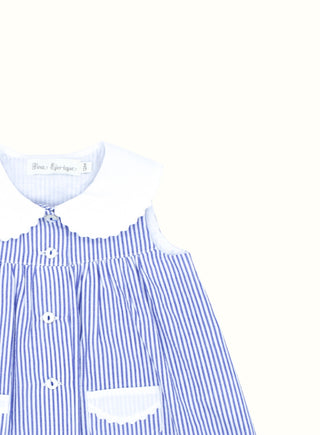 Striped Dress with Bloomers in Blue
