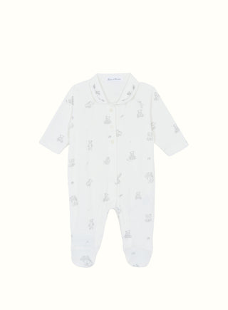 Toweling Babygrow in White