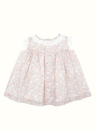 Lilly Floral Print Dress with Bloomers in Pink