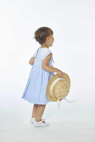 Sailor Collar Dress in Blue