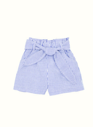 Striped Bow Tie Shorts in Blue