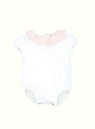 Frill Collar Bodysuit in Pink