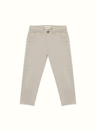 Cotton Chino Trousers in Beige