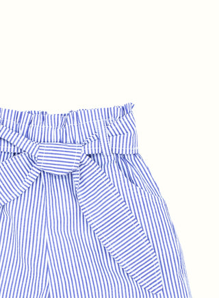 Striped Bow Tie Shorts in Blue