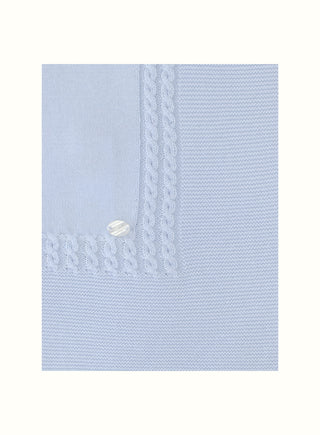 Classic Knitted Blanket in Blue