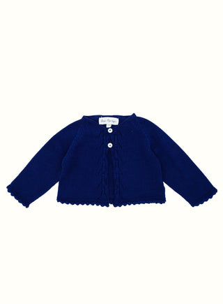 Lace Knit Cardigan in Navy