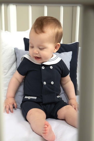 Mariner Romper in Navy