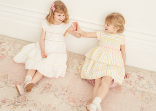 Ric Rac Trim Dress in White