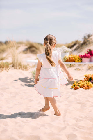 Ric Rac Trim Dress in White