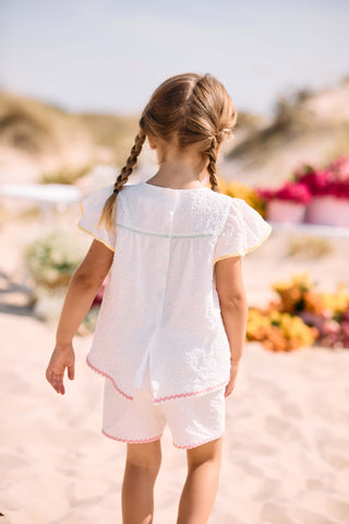 Multicolour Ric Rac Trim Set in White