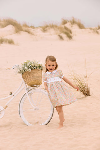 Floral Liberty Fabric Smocked Dress in Pink