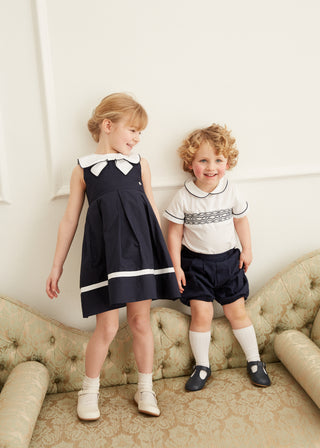 Mariner Bow Dress in Navy