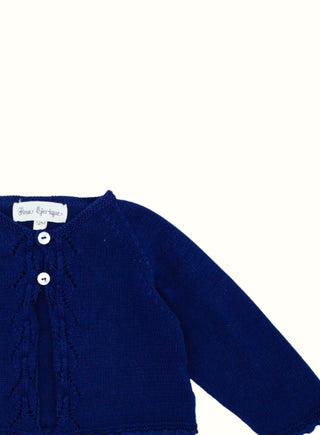 Lace Knit Cardigan in Navy