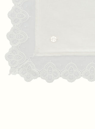 Lace Trimmed Knitted Blanket