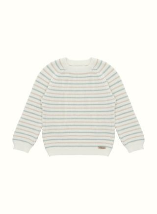 Striped Knit Sweater in Ivory