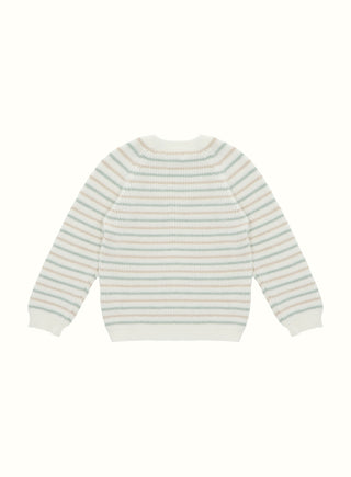 Striped Knit Sweater in Ivory
