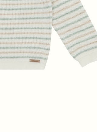 Striped Knit Sweater in Ivory