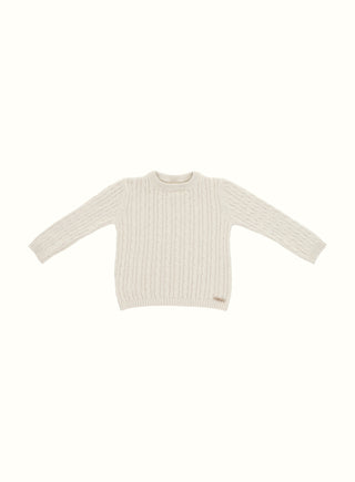 Cable Knit Sweater in Beige