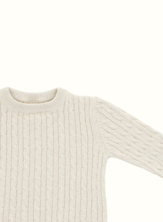 Cable Knit Sweater in Beige