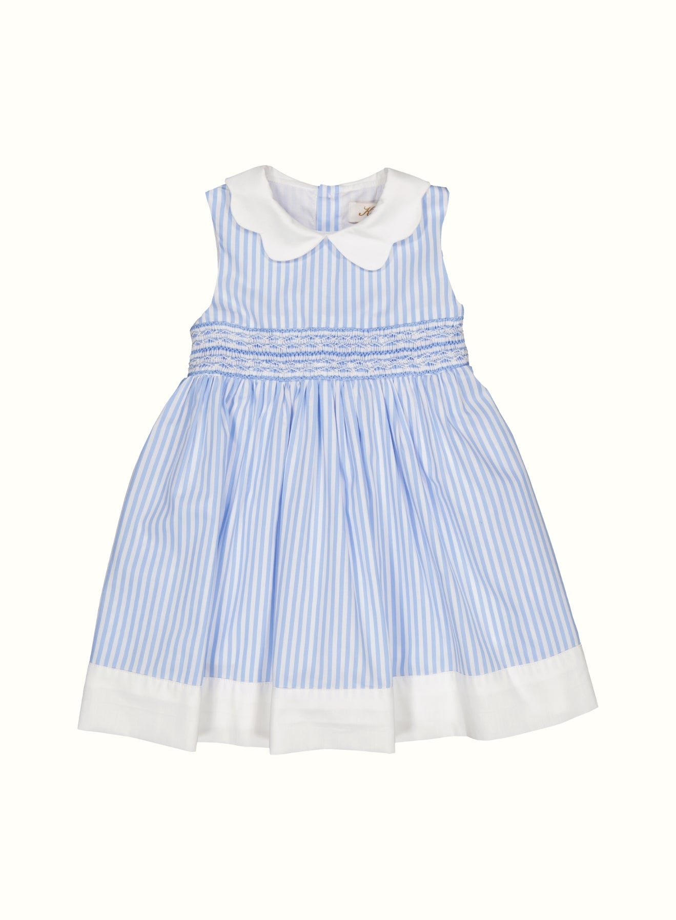 Striped Hand-Smocked Dress in Blue – Mimi's London