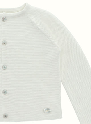 Classic Knitted Cardigan in Ivory