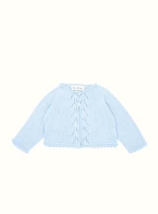 Lace Knit Cardigan in Blue
