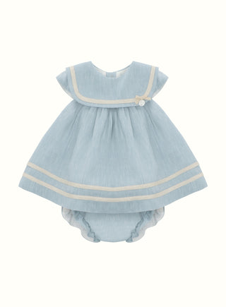 Sailor Collar Dress in Blue