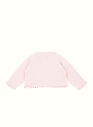 Lace Knit Cardigan in Light Pink