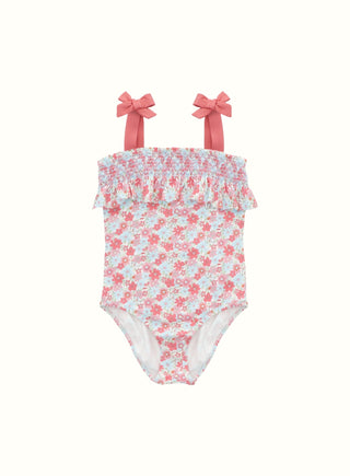 Floral Swimsuit in Coral