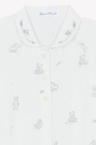 Toweling Babygrow in White