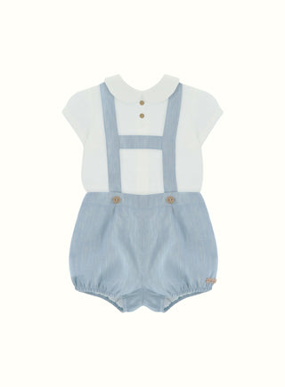 Two Piece Dungaree and Top Set in Blue
