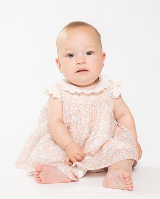 Lilly Floral Print Dress with Bloomers in Pink