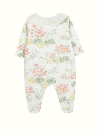 Floral Print Babygrow in White