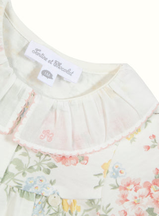 Floral Print Babygrow in White
