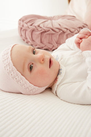 Knitted Bonnet in Pink