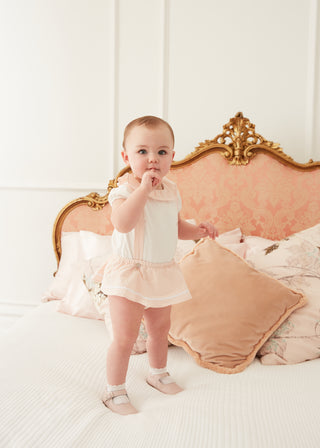 Frill Collar Bodysuit in Pink