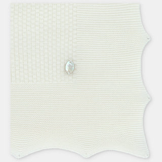 Ivory Knitted Set with Bonnet and Blanket
