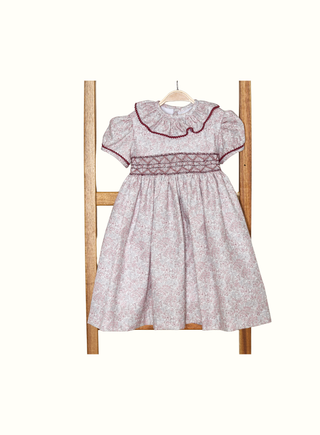 Kate Handsmocked Dress in Burgundy (2Y 6Y)
